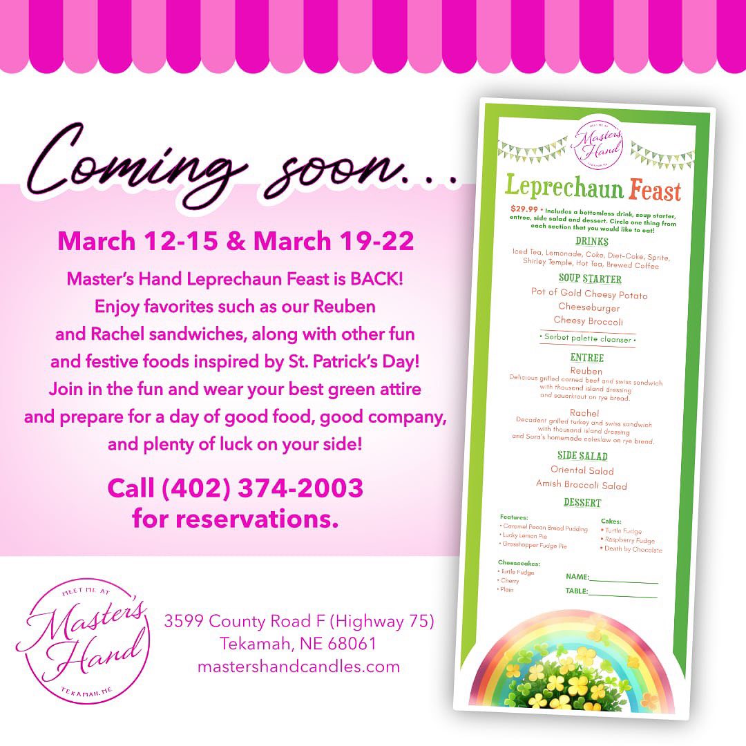 Leprechaun Feast - March 12-15 & March 19-22