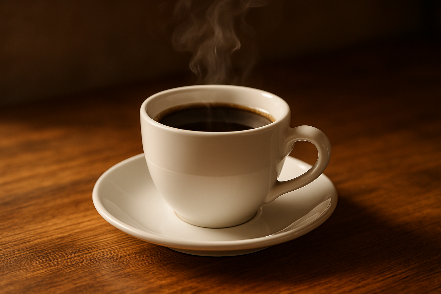 white cup of coffee on table