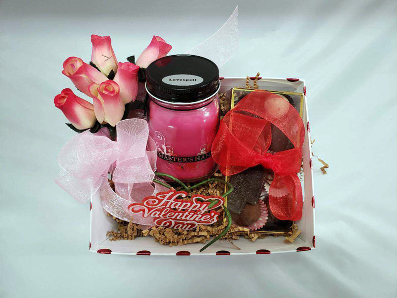Valentine's Candle Personalized Gift Basket